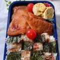 まめまるM's cooksnap of when they made ❤チェック柄のり弁❤.