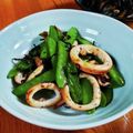 低カロ探検隊's cooksnap of when they made スナップエンドウといかの塩バター昆布炒め.