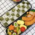 ゆづキッチン's cooksnap of when they made (σ・∀・)σ可愛い【市松模様の海苔弁】.