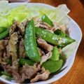 低カロ探検隊's cooksnap of when they made 牛肉とスナップえんどうのオイスター炒め♪.