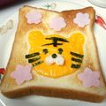 卯月のうさぎ２０１４'s cooksnap of when they made 2022寅年★トラちゃんチーズトースト.