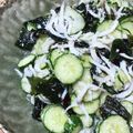 keikoree's cooksnap of when they made ☆ｷｭｳﾘとﾜｶﾒの酢の物☆.