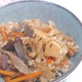 今日の勝家御膳's cooksnap of when they made 牛肉とたけのこの、贅沢炊き込みごはん.
