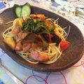 ケイコスペード's cooksnap of when they made 【お昼ご飯】ナスとトマトの塩パスタ.