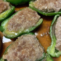 鈴木☆Family's cooksnap of when they made 超簡単　ピーマンの肉詰め　生姜てりやき！.