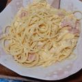 もかもかと's cooksnap of when they made 低脂肪生クリームで簡単カルボナーラ.