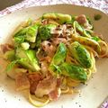 Zelie's cooksnap of when they made 芽キャベツとベーコンのパスタ.