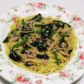 もぐ・ω・くま's cooksnap of when they made ほうれん草とツナの和風パスタ.