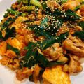 きむむ☆'s cooksnap of when they made 豚こま豆腐とニラのキムチ炒め【作り置き】.