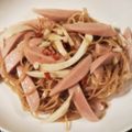 なにぬねにょろん's cooksnap of when they made お魚ソーセージとエリンギのスパゲティー.