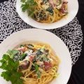 ちゃまたまご's cooksnap of when they made ベーコンとほうれん草の濃厚クリームパスタ.
