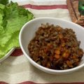 スイスおじさん☆'s cooksnap of when they made ひき肉の甘辛炒めのレタス包み.