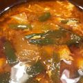 miiieeetan's cooksnap of when they made ニラと卵のコクうまピリ辛スープ.