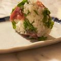 まごまごさん's cooksnap of when they made ルッコラと生ハムのおにぎり.