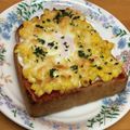 Etsu☆ko's cooksnap of when they made マヨコーン卵ピザトースト★おやつトースト.
