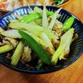 低カロ探検隊's cooksnap of when they made 豚肉とセロリとスナップエンドウ炒め.