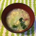 鶏ガラ0529's cooksnap of when they made 下茹不要！チンゲン菜のふわふわ卵スープ.