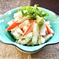 お料理ニャロメ's cooksnap of when they made 叩き長芋とちくわのわさび醤油.