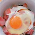 ☆３匹の子ぶた☆'s cooksnap of when they made 半生♪ベーコンエッグ丼.
