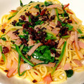 ぴろんパパ's cooksnap of when they made 厚切りベーコンとほうれん草の和風パスタ.