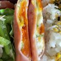 ぷーとんR's cooksnap of when they made レンチンハムエッグ ネギチーズ入り.