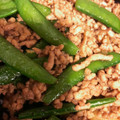 平野モコ's cooksnap of when they made ✻絹さやとひき肉のしょうが炒め✻.