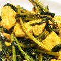 菜つ実☆ミ's cooksnap of when they made かぶの葉と鶏胸肉のスパイシー炒め.
