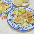 みかかめ's cooksnap of when they made 鮭とキャベツの粒マスマヨ焼き.