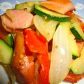 michivaio's cooksnap of when they made ズッキーニとウィンナーの粒マスタード炒め.