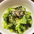 120615's cooksnap of when they made 【ずぼら】キュウリとワカメの酢の物.