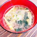 kinniko's cooksnap of when they made 根曲がり竹とサバのみそ汁.