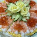 ちゃたろうにゃ's cooksnap of when they made 入学入園祝い✿スライスチーズで寿司ケーキ.
