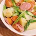 Nana777's cooksnap of when they made レンジで時短！アスパラポテトチーズ炒め.