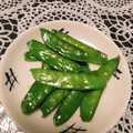みちばたの花's cooksnap of when they made さやえんどうの油炒め☆.