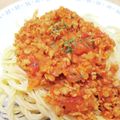 ナツ☆ママ's cooksnap of when they made 大豆のお肉・ミンチタイプでミートソース.