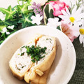 ゆるмαмα's cooksnap of when they made 簡単！鶏挽肉と大葉で油揚げの巾着煮。.