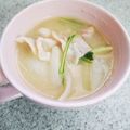 ぱふ's cooksnap of when they made 水菜と新玉ねぎと豚肉のほっこりお味噌汁.