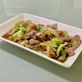 キンプリ's cooksnap of when they made 豚バラ肉とレタスの炒め物 (*>ω<)b.