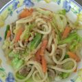 まん丸みかリン's cooksnap of when they made 簡単！めんつゆを使った焼きうどん！.