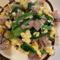 まさこ☆ピヨ's cooksnap of when they made ほうれん草と豚肉の卵炒め♪.