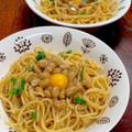 ルぴあ's cooksnap of when they made 絶品、とろっと卵の納豆まぜ麺.