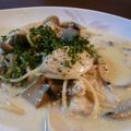 dorariko's cooksnap of when they made 簡単♪きのこの豆乳スープパスタ.