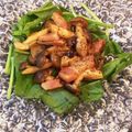 tikariri's cooksnap of when they made しめじとベーコンのほうれん草サラダ.