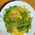 ピョンちゃん★'s cooksnap of when they made スナップエンドウとベーコンのパスタ♪.