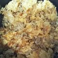 くま8421's cooksnap of when they made 炊飯器で簡単炊き込みキムチ炒飯.