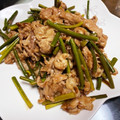 kaichun's cooksnap of when they made 豚肉とにんにくの芽炒め.