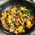 ちょ〜☆'s cooksnap of when they made 豚肉とほうれん草の甘辛卵炒め.