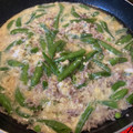 クックXE4ZQ8☆'s cooksnap of when they made スナップエンドウと挽肉の玉子とじ.