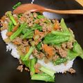emi☆24's cooksnap of when they made セロリ大量消費！小松菜とセロリの挽肉炒め.