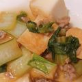 クックS5N2AF☆'s cooksnap of when they made 厚揚げと小松菜のピリ辛鶏そぼろ.